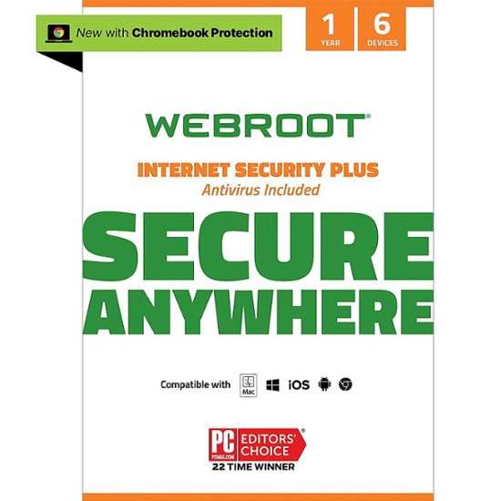 Front Zoom. Webroot - Internet Security Plus + Antivirus Protection (6 Devices) (1-Year Subscription).