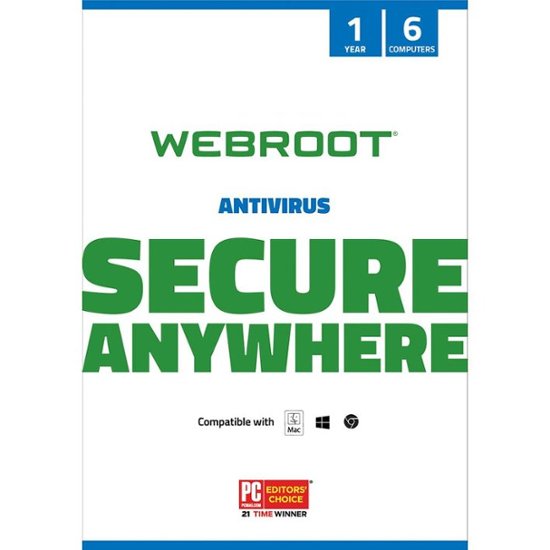 Front Zoom. Webroot - Antivirus Protection and Internet Security – Software (6 Devices) (1-Year Subscription).