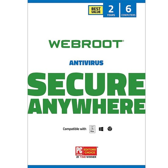 Front Zoom. Webroot - Antivirus Protection and Internet Security – Software (6 Devices) (2-Year Subscription).