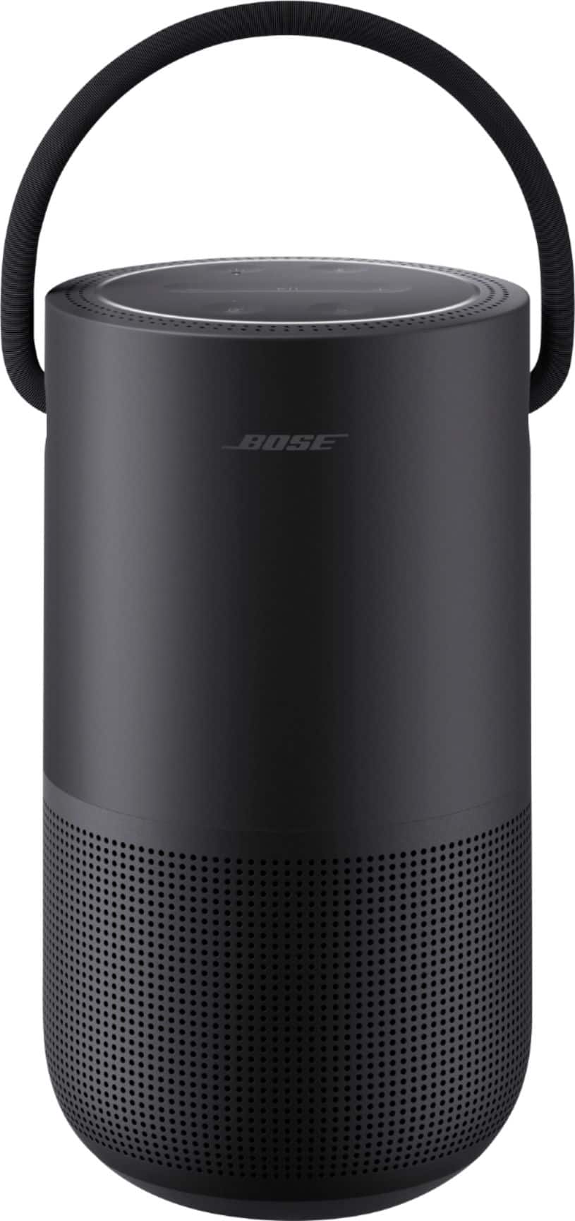Front. Bose - Portable Smart Speaker with built-in WiFi, Bluetooth, Google Assistant and Alexa Voice Control - Triple Black.