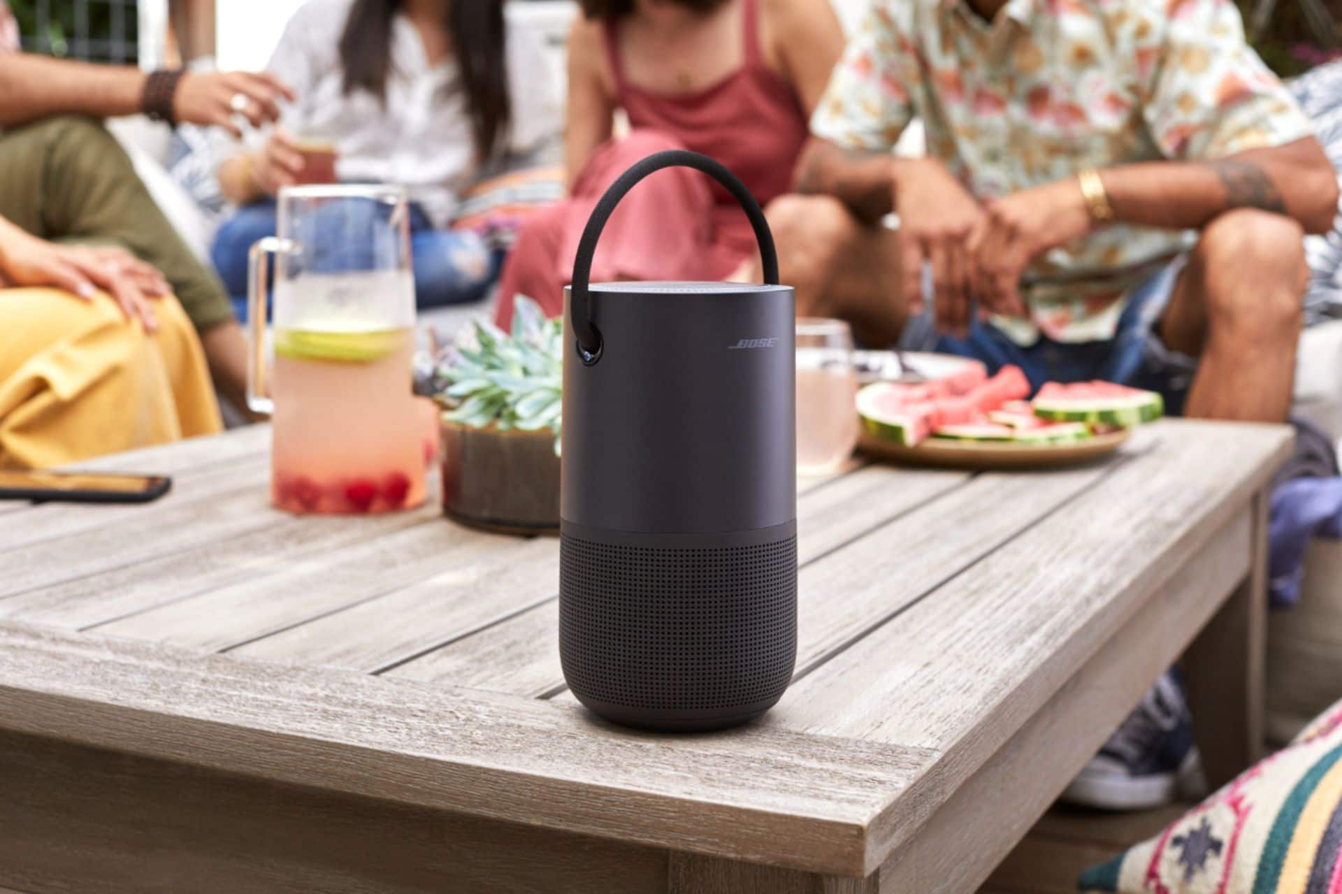 Alt View 17. Bose - Portable Smart Speaker with built-in WiFi, Bluetooth, Google Assistant and Alexa Voice Control - Triple Black.