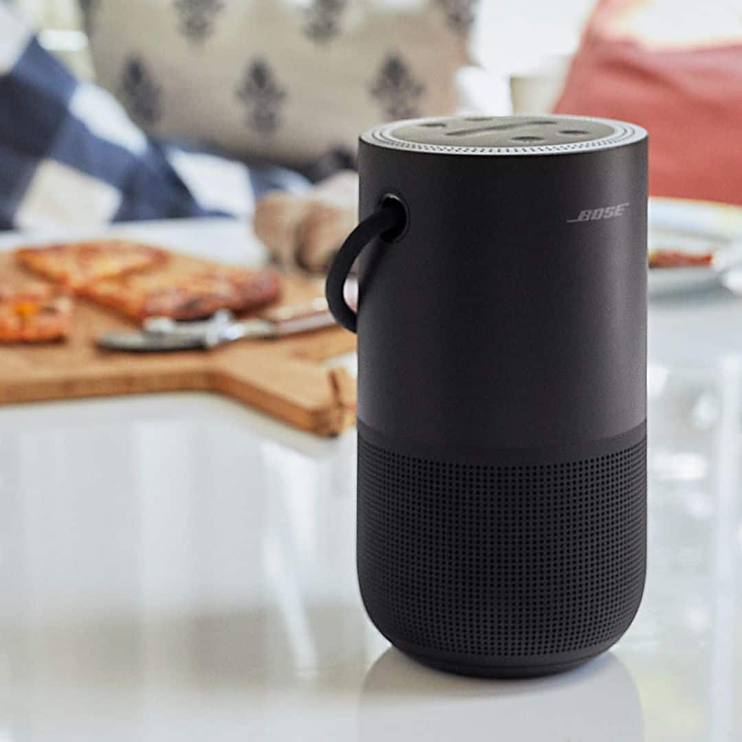 Alt View 18. Bose - Portable Smart Speaker with built-in WiFi, Bluetooth, Google Assistant and Alexa Voice Control - Triple Black.