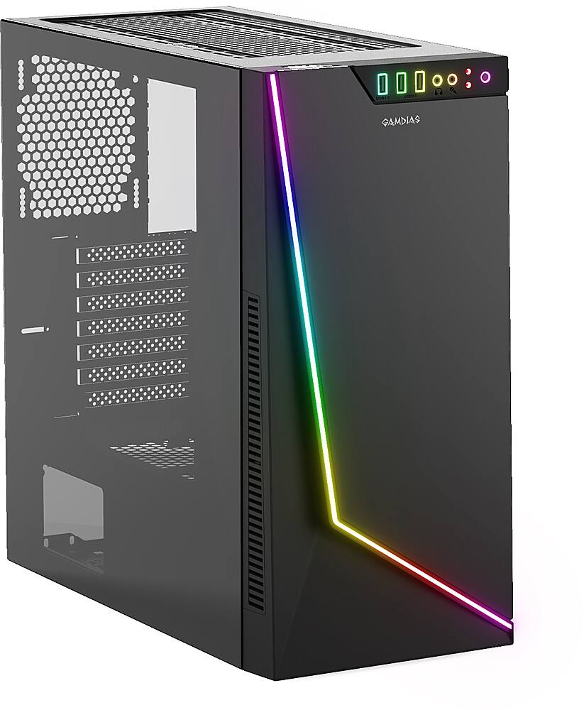  GAMDIAS White RGB Gaming ATX Mid Tower Computer PC