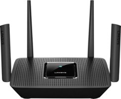 Linksys - Max-Stream AC3000 Tri-Band Mesh Wi-Fi 5 Router - Black - Front_Zoom