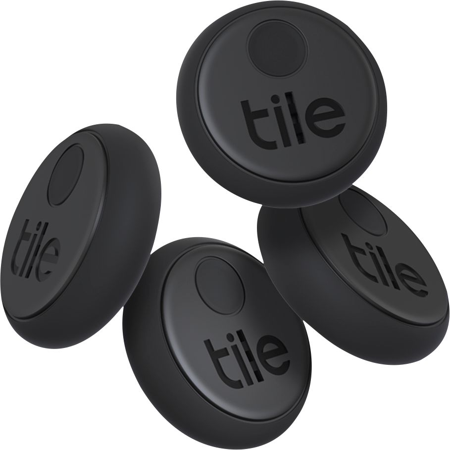 Left View: Tile RE-25004 Sticker 2020 Item Tracker (4-Pack) - Black