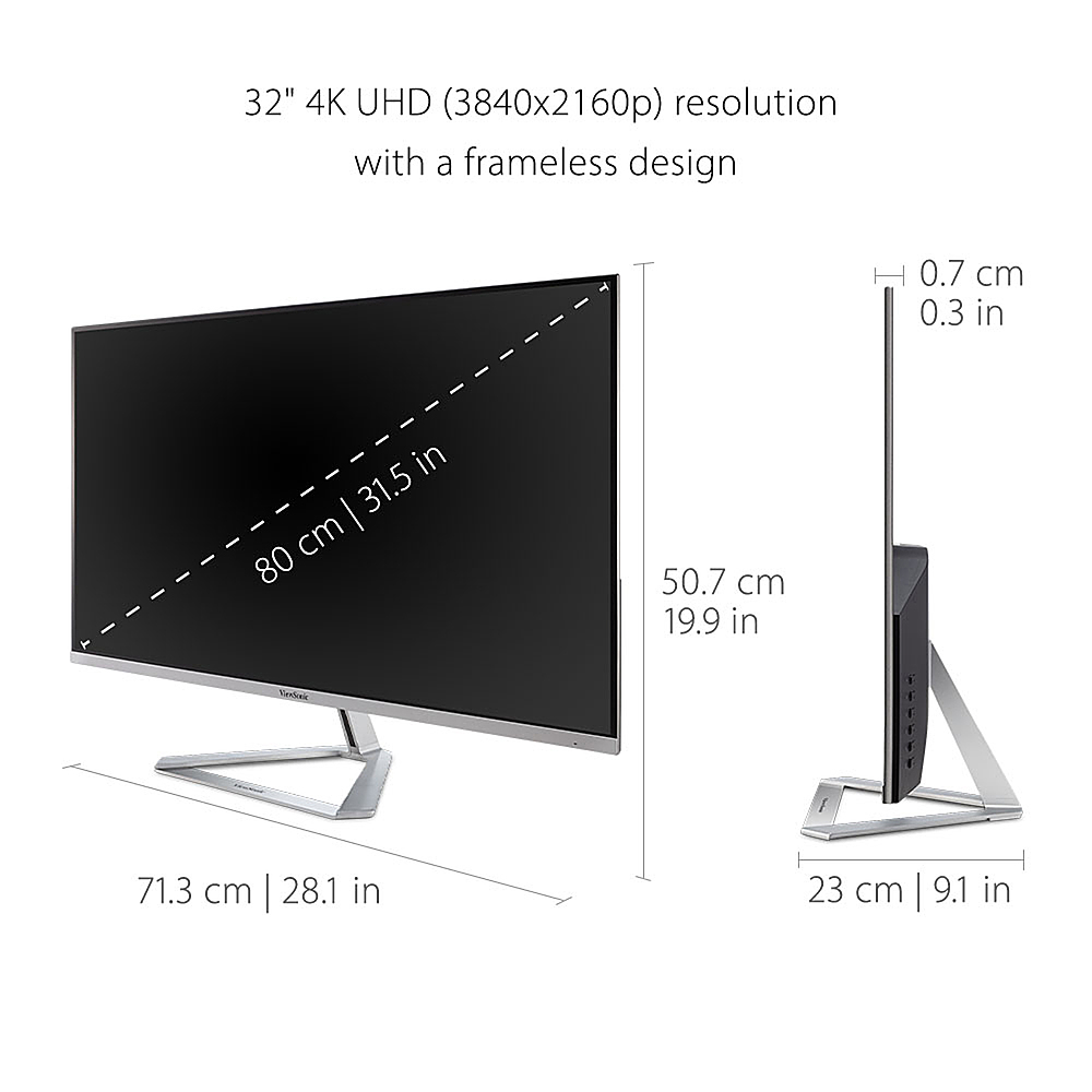 Left View: Acer - Refurbished 31.5" LED QHD Monitor (HDMI, VGA) - Black