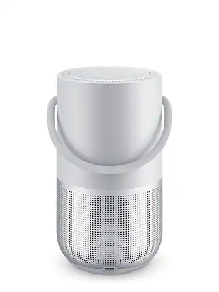 Front. Bose - Portable Smart Speaker with built-in WiFi, Bluetooth, Google Assistant and Alexa Voice Control - Luxe Silver.