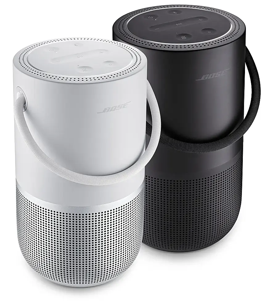 Alt View 15. Bose - Portable Smart Speaker with built-in WiFi, Bluetooth, Google Assistant and Alexa Voice Control - Luxe Silver.