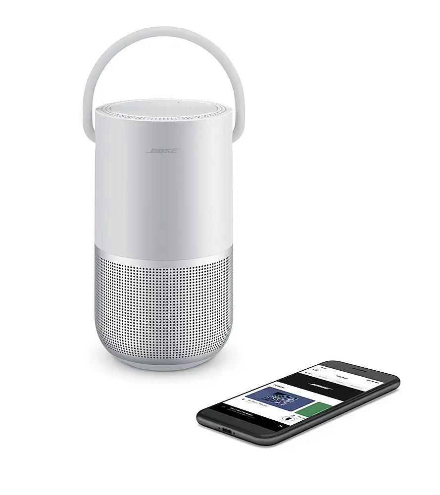 Alt View 22. Bose - Portable Smart Speaker with built-in WiFi, Bluetooth, Google Assistant and Alexa Voice Control - Luxe Silver.