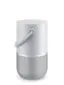 Left. Bose - Portable Smart Speaker with built-in WiFi, Bluetooth, Google Assistant and Alexa Voice Control - Luxe Silver.
