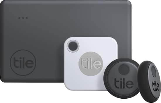 Tile 2020 Mate Slim And Sticker Item Trackers 4 Piece White Gray Black Re 24004 Best Buy