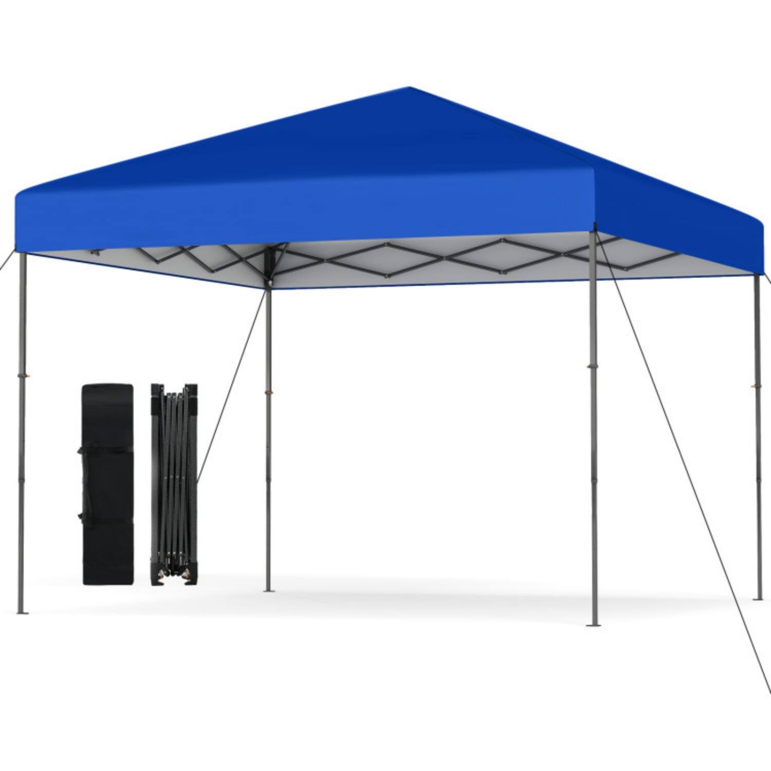 Alt View 3. Mondawe - 10 x 10 FT Pop-Up Canopy Tent with Carry Bag and 8 Stakes - Blue.