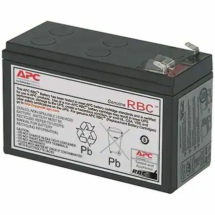 APC This APC RBC™ Battery has been tested to most APC battery cartridge standards and is certified for use in APC battery products. Use of a non-APC RBC™ battery may result in lower UPS performance or void UPS warranty. For genuine APC RBC™ battery cartridge standards and certification information, go to http://www.apc.com. This APC RBC™ Battery is a hazardous material and must be disposed of properly. It is a sealed, non-spillable lead-acid battery. For recycling information, refer to the manual. DO NOT CHARGE IN GAS TIGHT CONTAINER. Pb Tested and Approved.