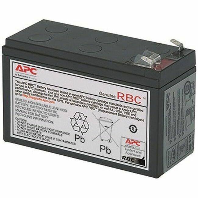 APC - Replacement Battery Cartridge for Back-UPS, 12V 6.5Ah lead-acid battery, 2-year repair or replace warranty - Lead - Black