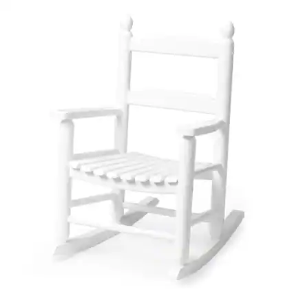 Front. Winado - 24in Wooden Child's Rocking Chair, All Weather Small Wooden Rocking Chair Patio Rocker for Indoor Garden Yard Balcony - White.