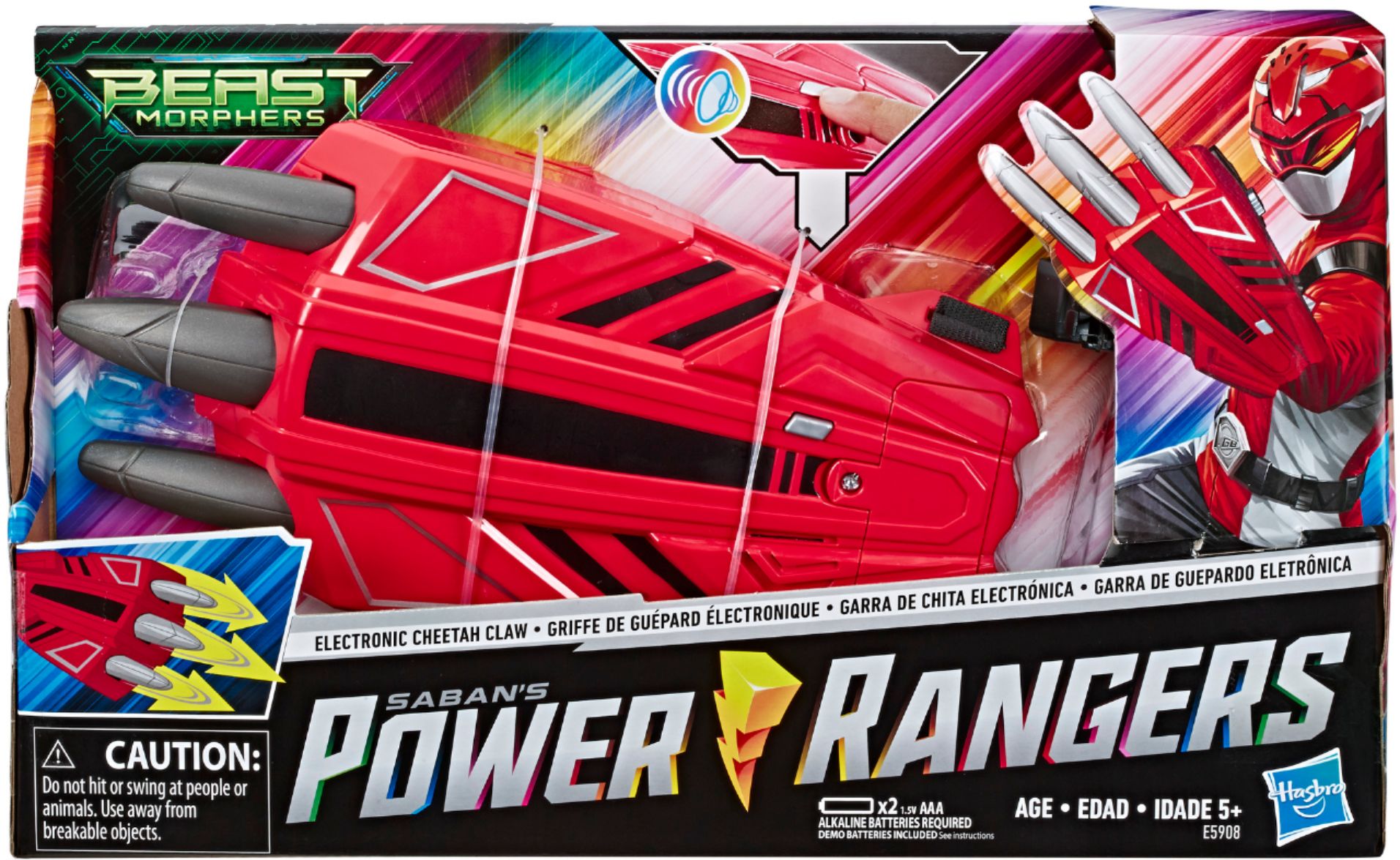 Power Rangers Beast Morphers Red Ranger Electronic Cheetah Claws x2 NEW 
