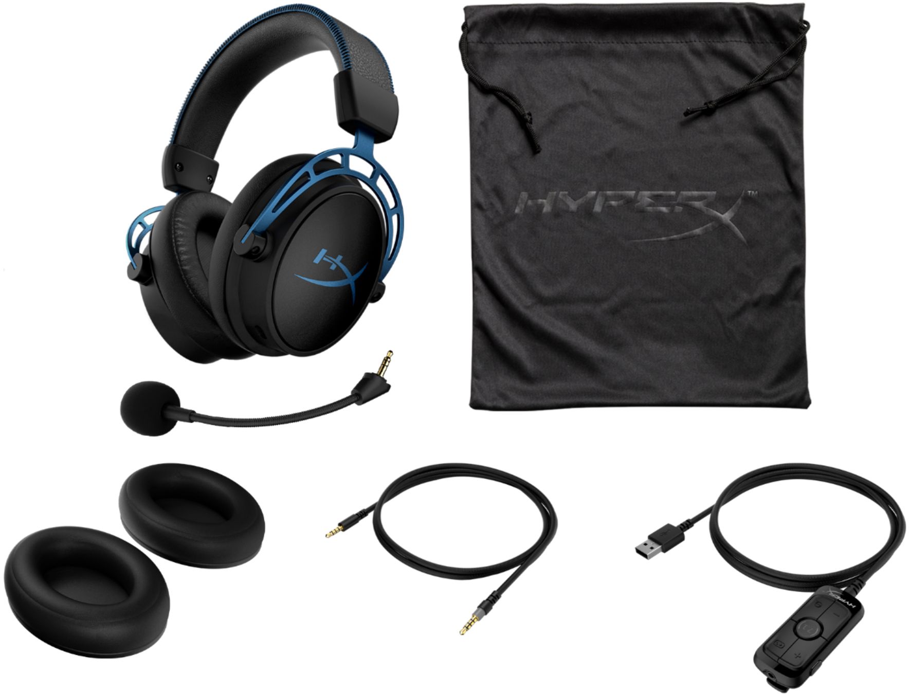 Rynke panden mundstykke stadig Best Buy: HyperX Cloud Alpha S Wired 7.1 Surround Sound Gaming Headset for  PC, PS5, and PS4 with Chat Mixer and Adjustable Bass Blue/Black  4P5L3AA/HX-HSCAS-BL/WW