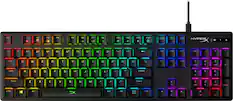 Front. HyperX - Alloy Origins Full-size Wired Mechanical Red Switch Gaming Keyboard with RGB Back Lighting - Black.