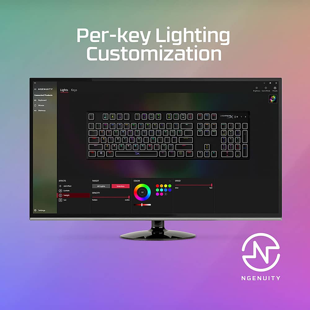 Per-key Lighting Customization - NGENUITY Adjust Lights Keys S - Nutar Moce Memory A ... nthing_totanbe E . a - a & - T - . - . + - - e 1 . EECTS SAmEn - SPER natgm Msn OWT Sedrtae - - - . - I Seltings NGENUITY