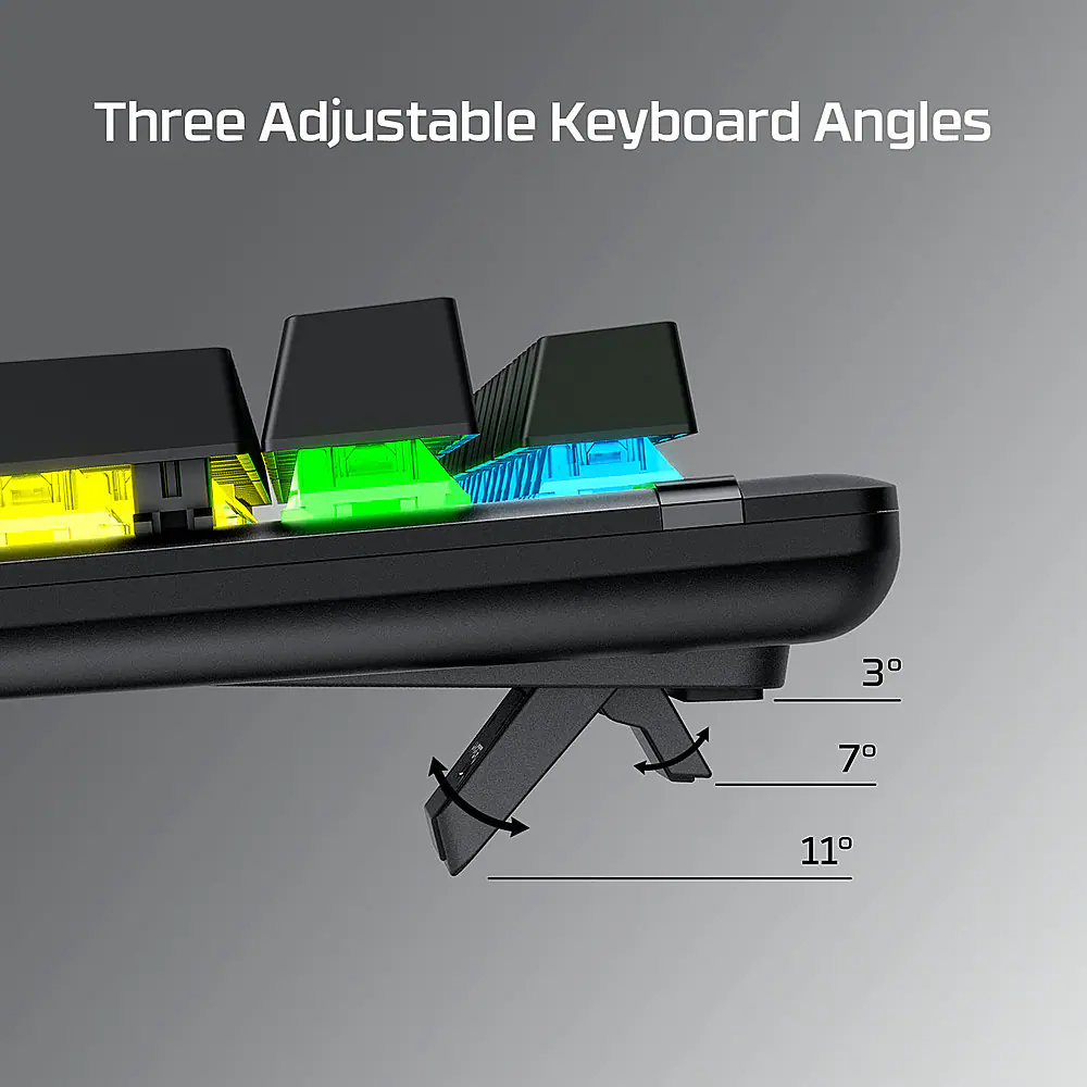 Three Adjustable Keyboard Angles: 3, 7, 11