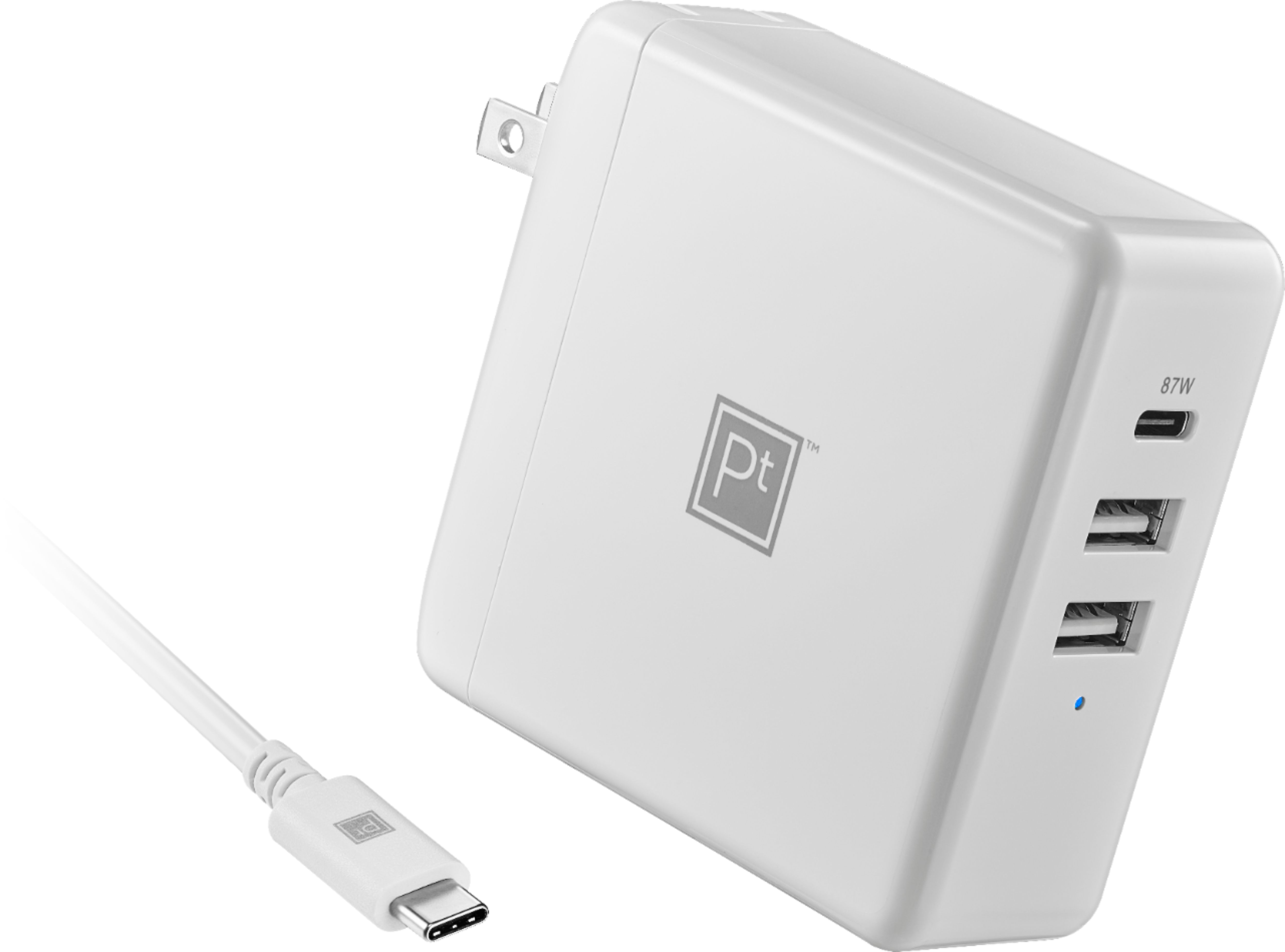 Platinum™ - 95W USB-C Wall Charger with USB-C Cable and 2 USB Ports for MacBook, Chromebook or Laptops with USB-C - White