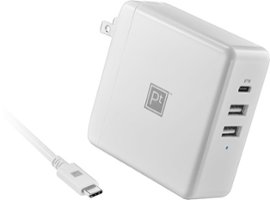Platinum™ - 95W 8’ USB-C 3-Port Wall Charger with 87W USB-C Power Delivery for MacBook, iPad, iPhone, Chromebook or USB-C Laptops - White - Front_Zoom
