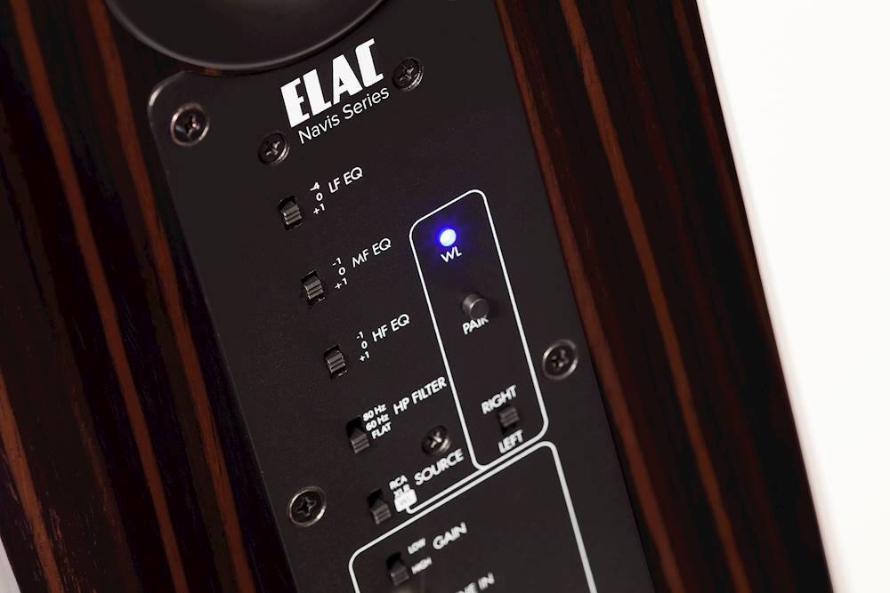 Alt View 13. ELAC - Navis 5-1/4" Powered Wireless 3-Way Floor Speaker (Each) - Gloss Ebony Emara.