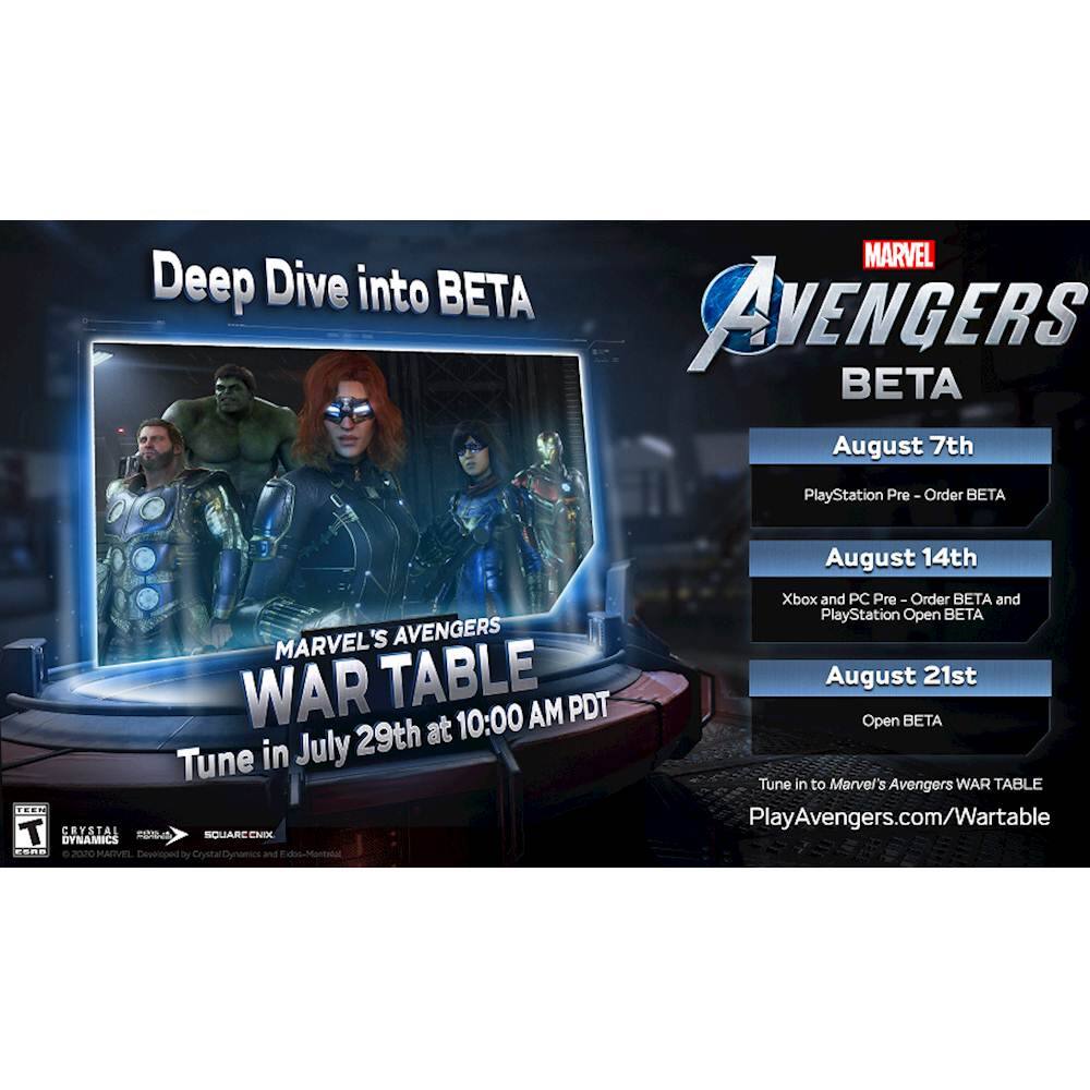 Front. Marvel's Avengers Pre-Order Bonus.