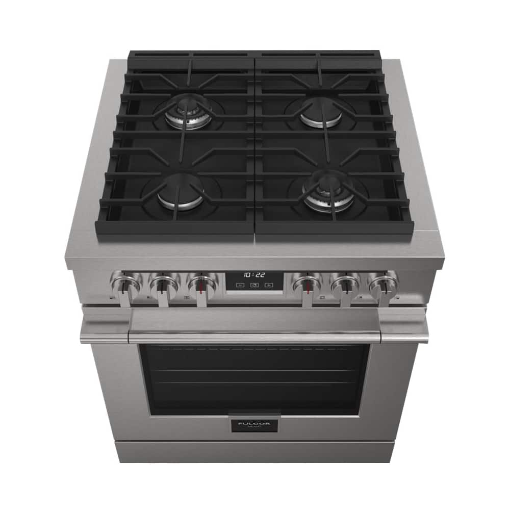 Front. Fulgor Milano - 400 Series 4.4 Cu. Ft. Freestanding Gas Convection Range.