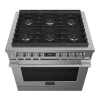 Fulgor Milano - 5.7 Cu. Ft. Freestanding Dual Fuel True Convection Range with Self-Cleaning - Stainless steel - Front_Zoom