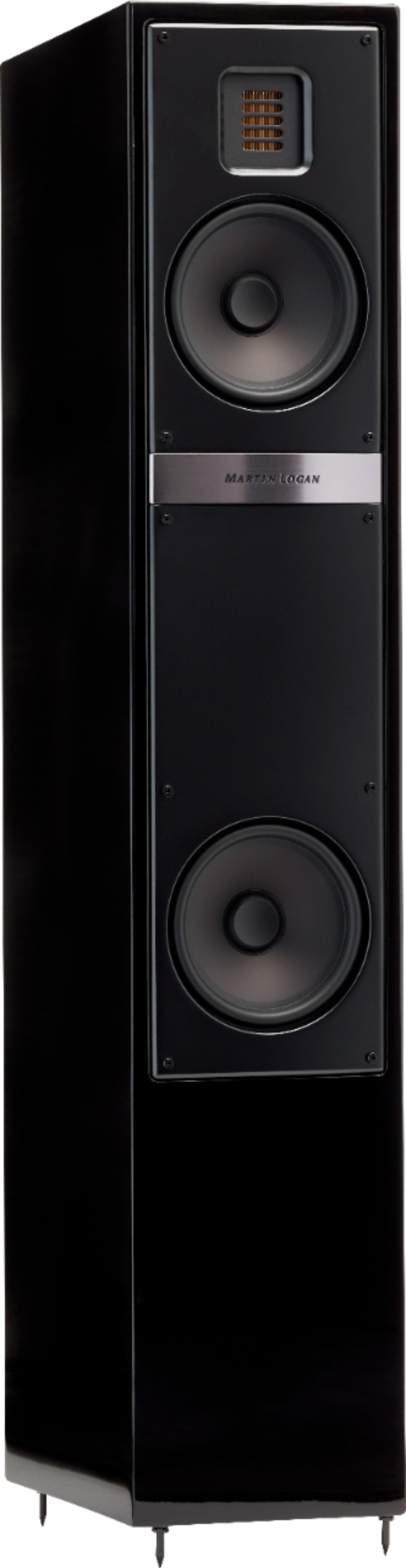 Angle View: MartinLogan - Motion Dual 5-1/2" Passive 2.5-Way Floor Speaker (Each) - Gloss Black