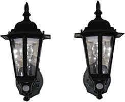 MAXSA Innovations - Motion-Activated LED Wall Sconce (2-Pack) - Black - Front_Zoom