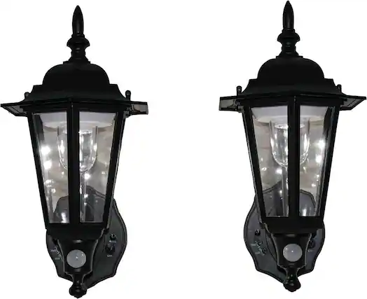Front. MAXSA Innovations - Motion-Activated LED Wall Sconce (2-Pack) - Black.