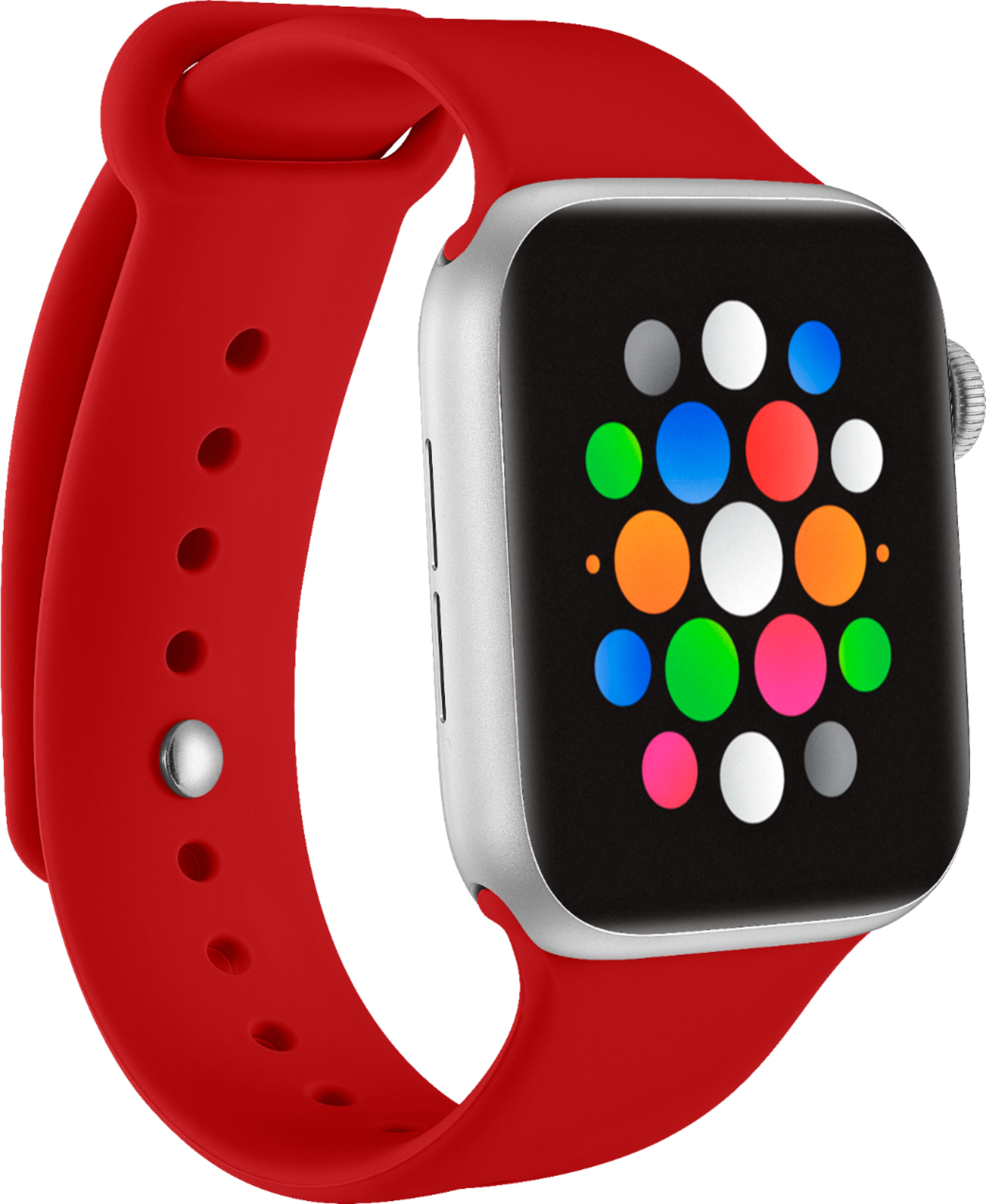 Angle View: Modal™ - Silicone Band for Apple Watch 42mm, 44mm, Apple Watch Series 7 45mm and Apple Watch Series 8 45mm - Candy Apple Red