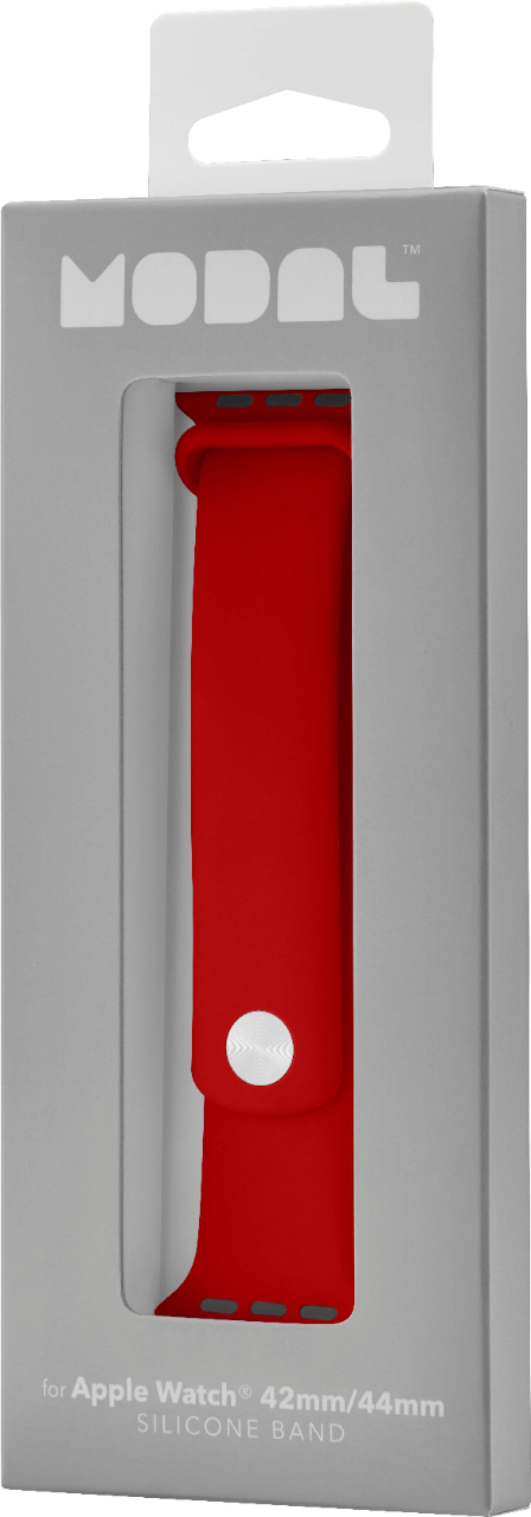 Alt View 14. Modal™ - Silicone Band for Apple Watch 42, 44, 45mm (Series 1-8) and Apple Watch Ultra 49mm - Candy Apple Red.