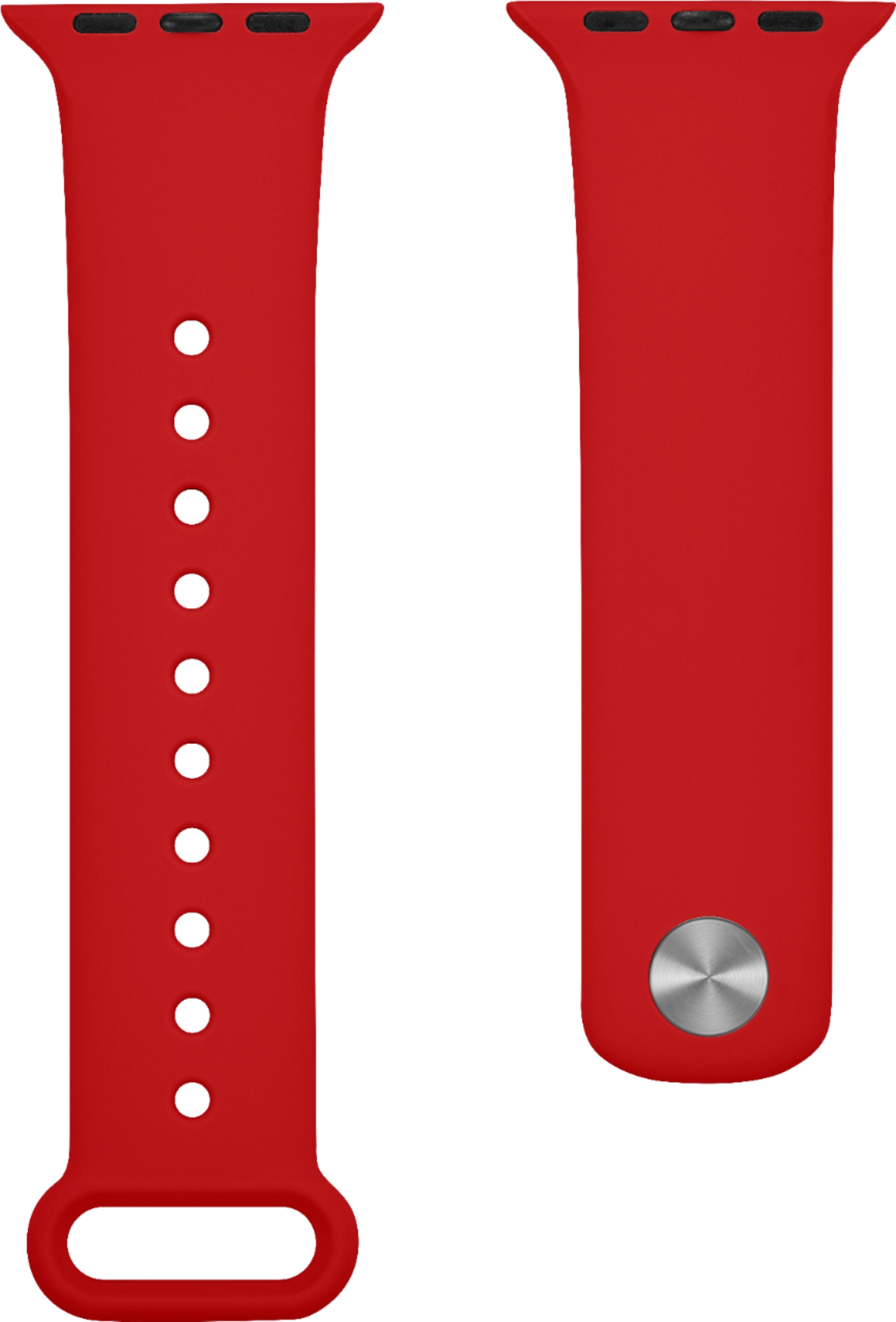 Left View: Modal™ - Silicone Band for Apple Watch 38mm, 40mm, 41mm and Apple Watch Series 8 41mm - Candy Apple Red