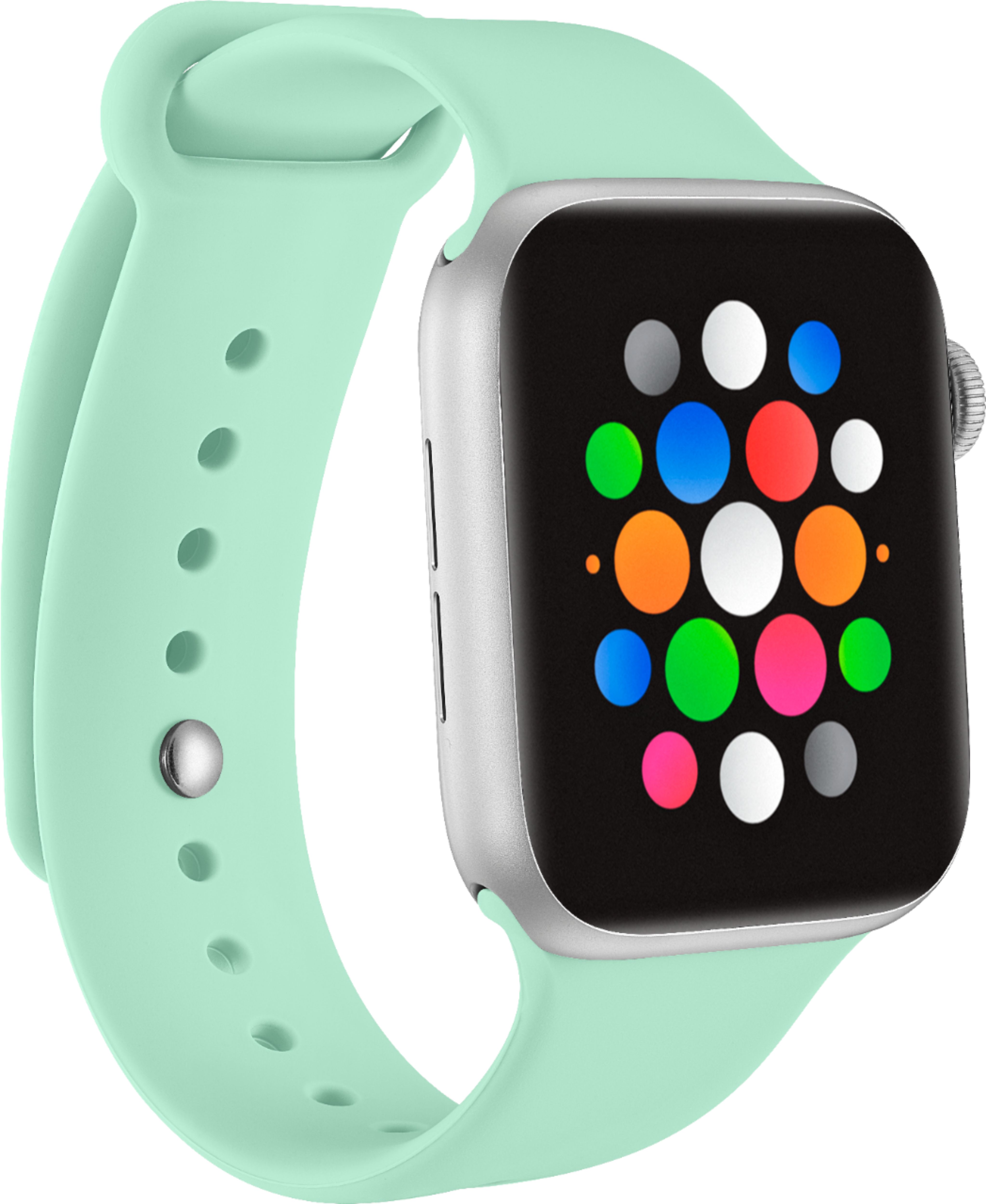 Angle View: Modal™ - Silicone Band for Apple Watch 42mm, 44mm, Apple Watch Series 7 45mm and Apple Watch Series 8 45mm - Mint Green