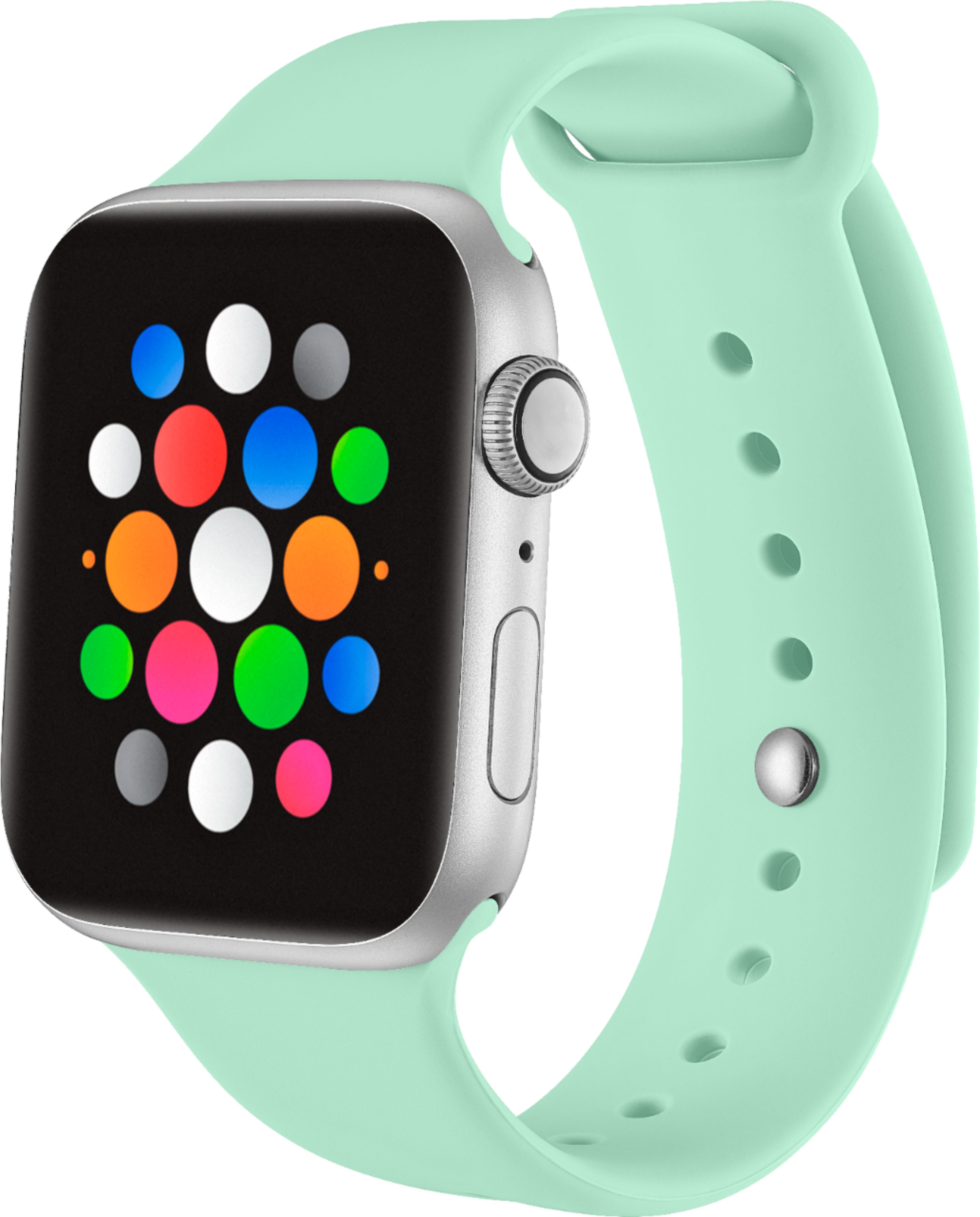 Left View: Modal™ - Silicone Band for Apple Watch 42mm, 44mm, Apple Watch Series 7 45mm and Apple Watch Series 8 45mm - Mint Green