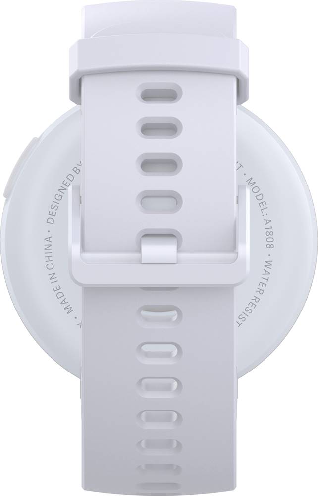 Back View: Amazfit - Verge Lite Smartwatch 43mm Polycarbonate/Fiberglass - White With White Silicone Band