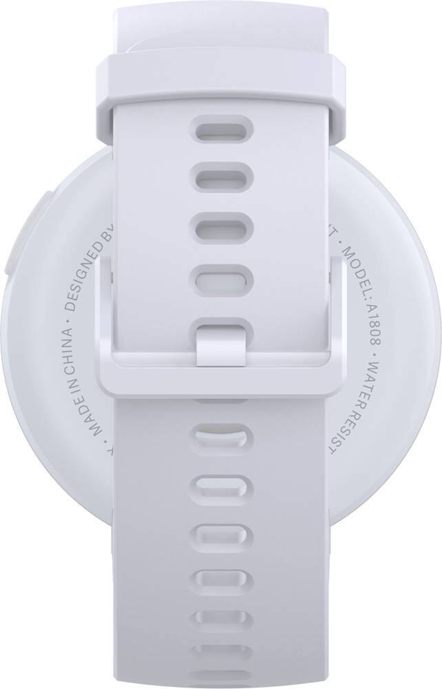 Back View: Amazfit - Verge Lite Smartwatch 43mm Polycarbonate/Fiberglass - White With White Silicone Band