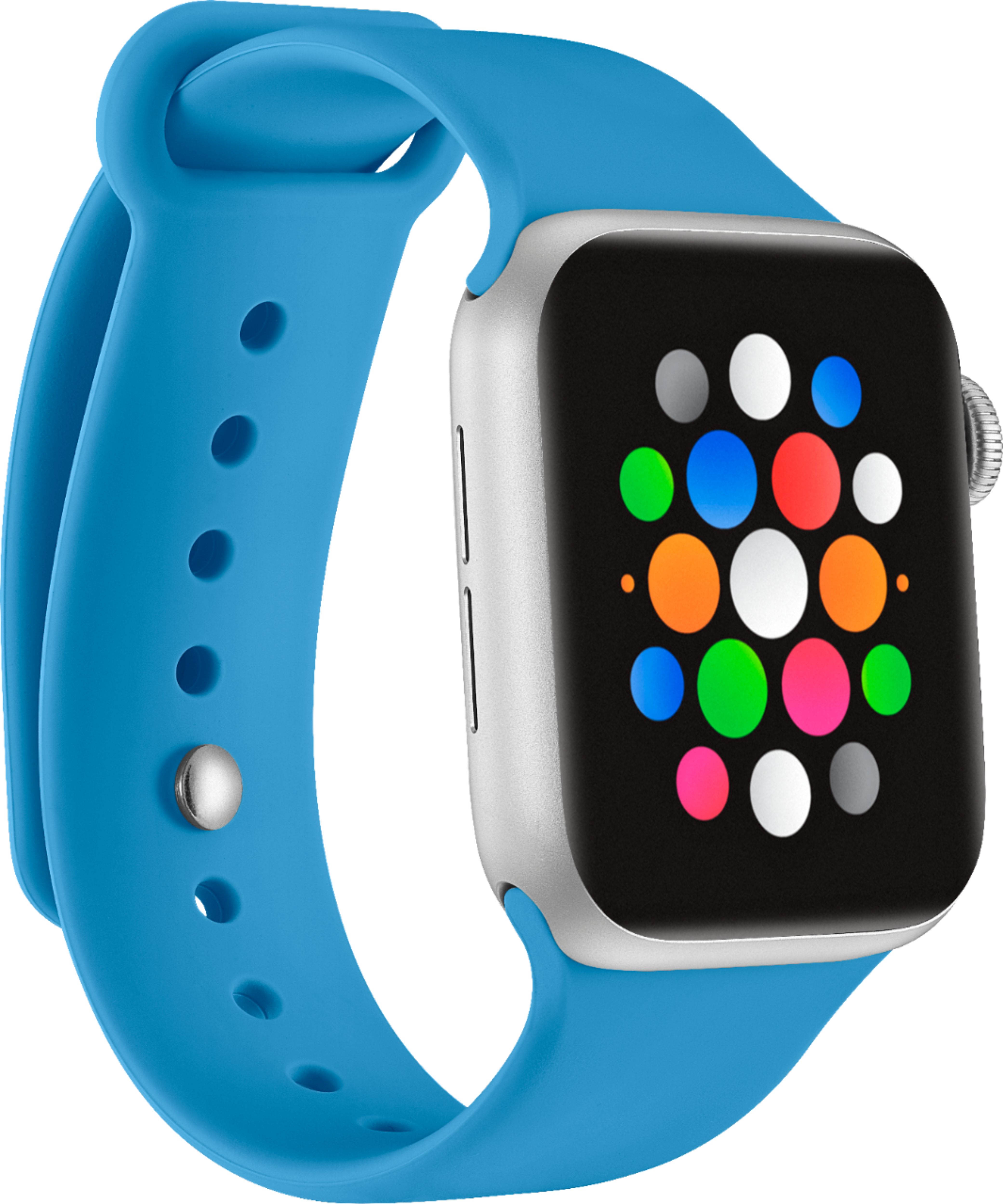 Angle View: Modal™ - Silicone Band for Apple Watch 38mm, 40mm, 41mm and Apple Watch Series 8 41mm - Bright Blue