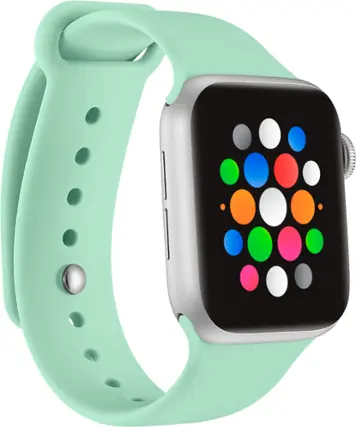 Angle. Modal™ - Silicone Band for Apple Watch 38mm, 40mm, 41mm and Apple Watch Series 8 41mm - Mint Green.