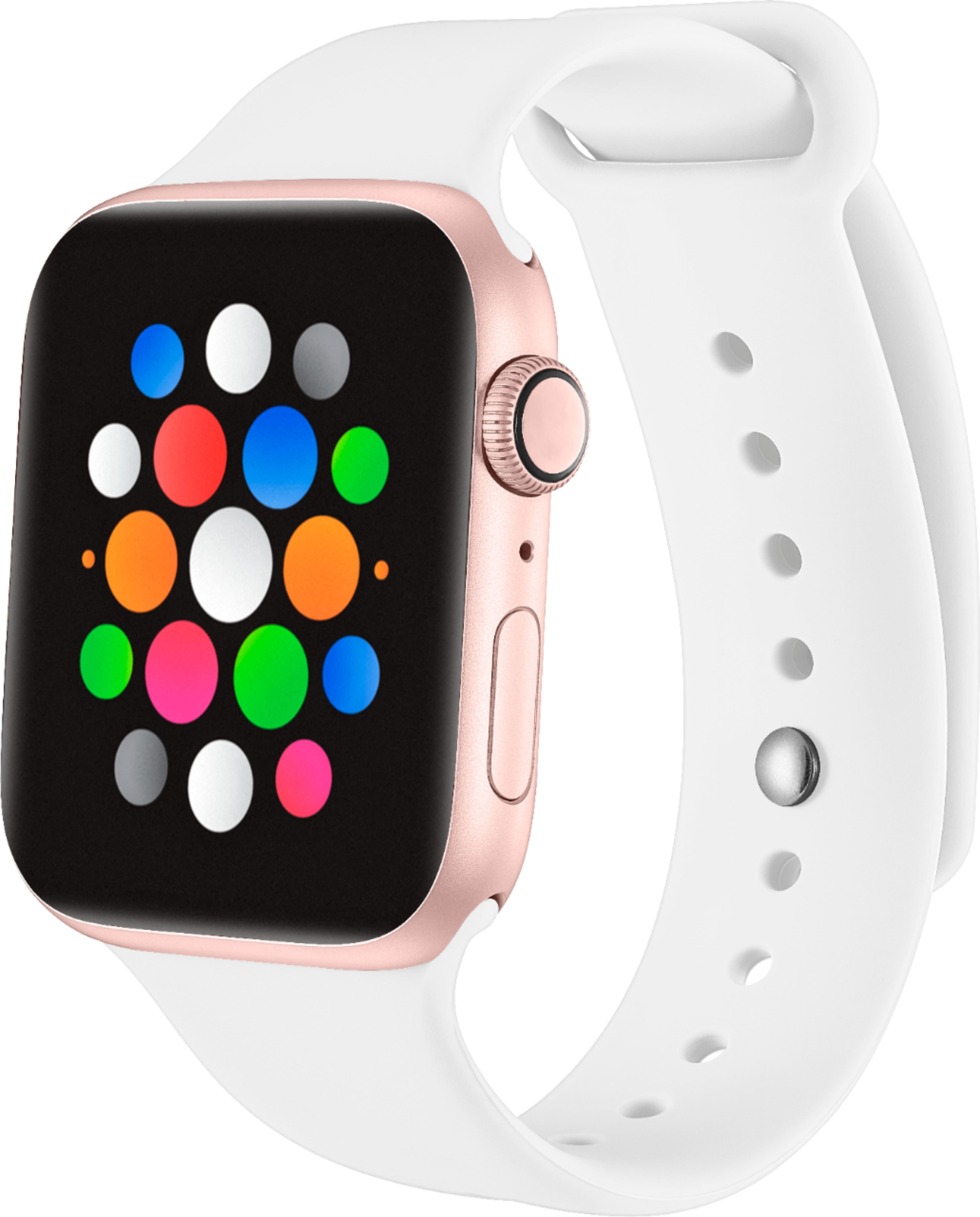 Left. Modal™ - Silicone Band for Apple Watch 42, 44, 45mm (Series 1-8) and Apple Watch Ultra 49mm - Pure White.