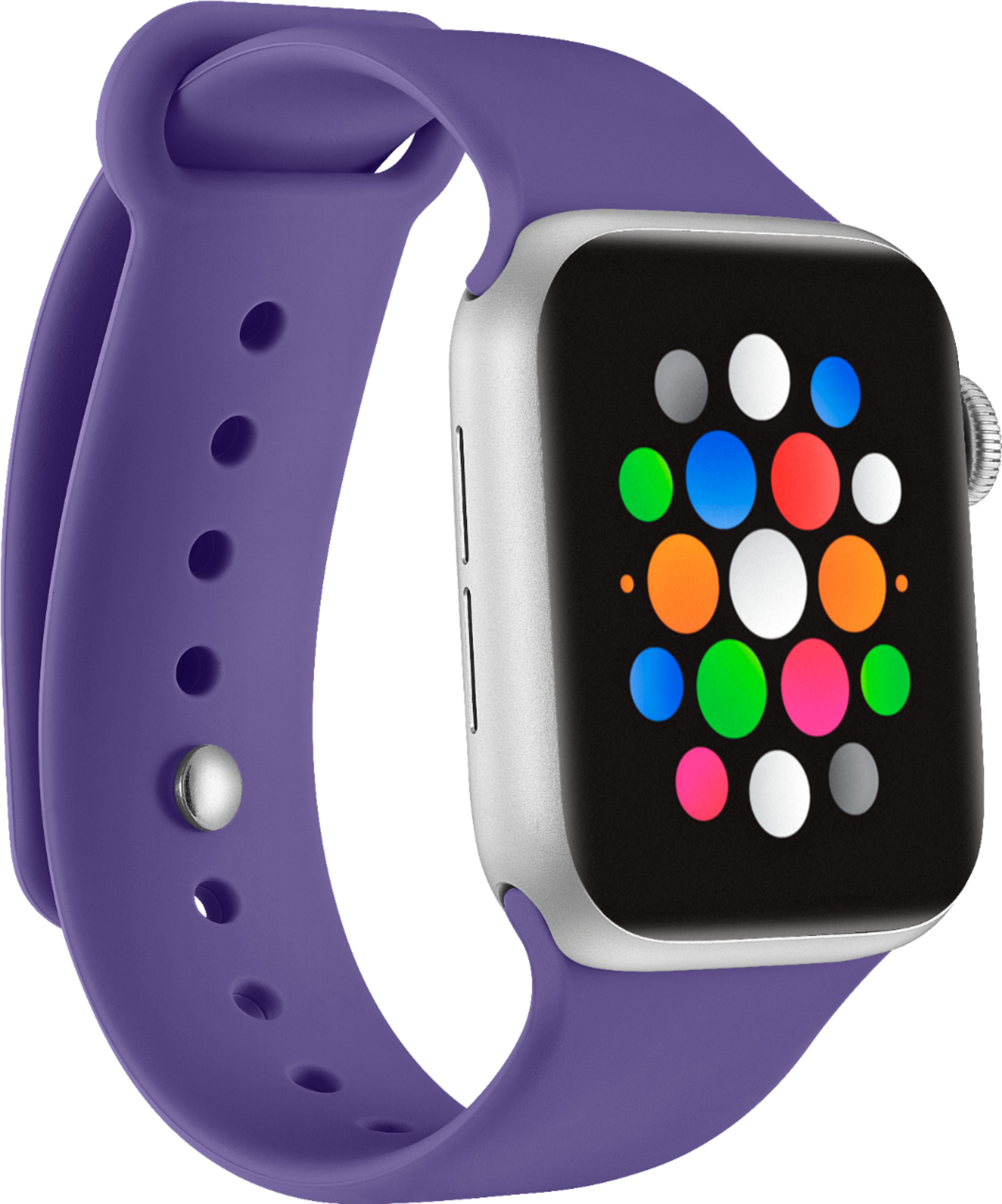 Angle View: Modal™ - Silicone Band for Apple Watch 38mm, 40mm, 41mm and Apple Watch Series 8 41mm - Ultra Violet