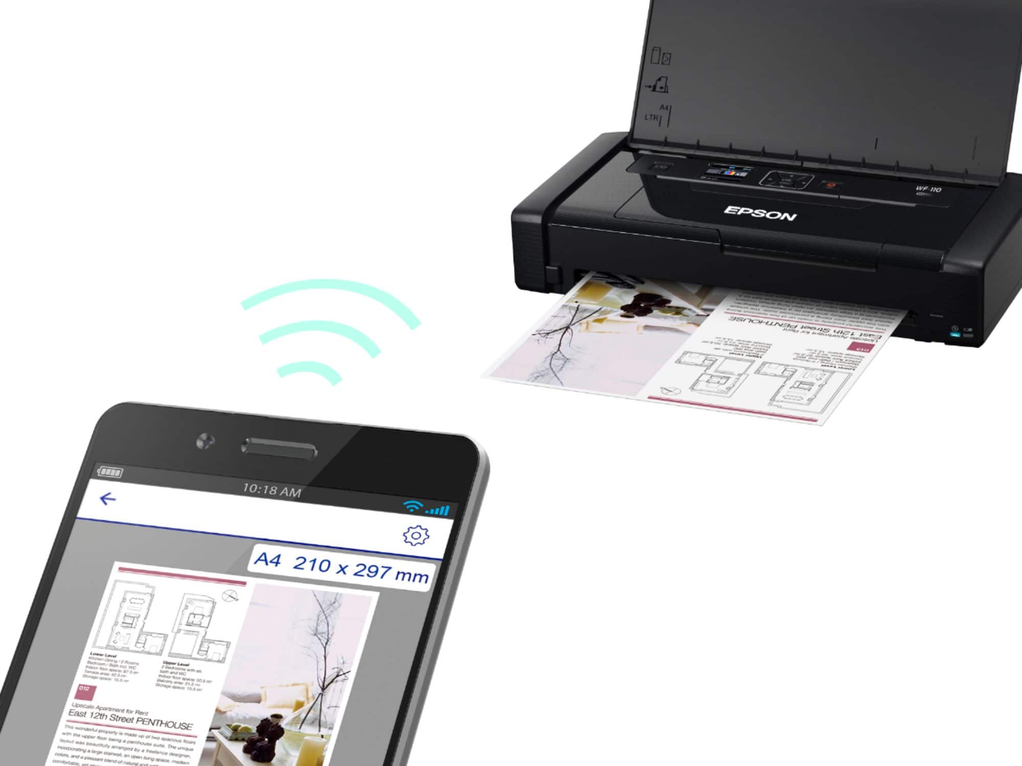 Alt View 16. Epson - WorkForce WF-110 Wireless Inkjet Printer - Black.