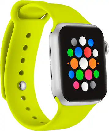 Angle. Modal™ - Silicone Band for Apple Watch 38mm, 40 mm, 41mm and Apple Watch Series 8 41mm - Neon Yellow.