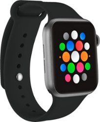 Modal™ - Silicone Band for Apple Watch 42, 44, 45mm (Series 1-8) and Apple Watch Ultra 49mm - Black - Angle_Zoom