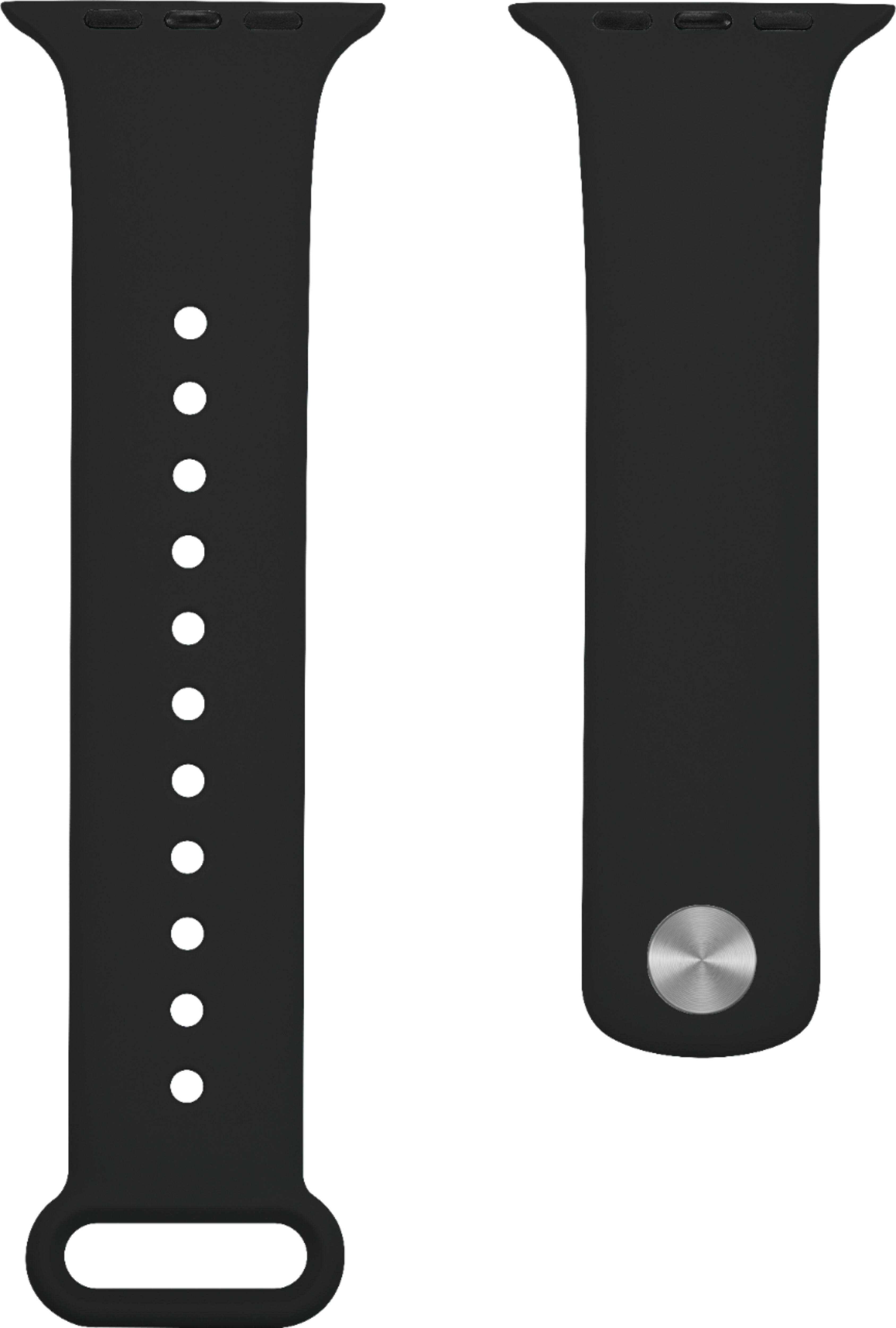 Alt View 11. Modal™ - Silicone Band for Apple Watch 42, 44, 45mm (Series 1-8) and Apple Watch Ultra 49mm - Black.