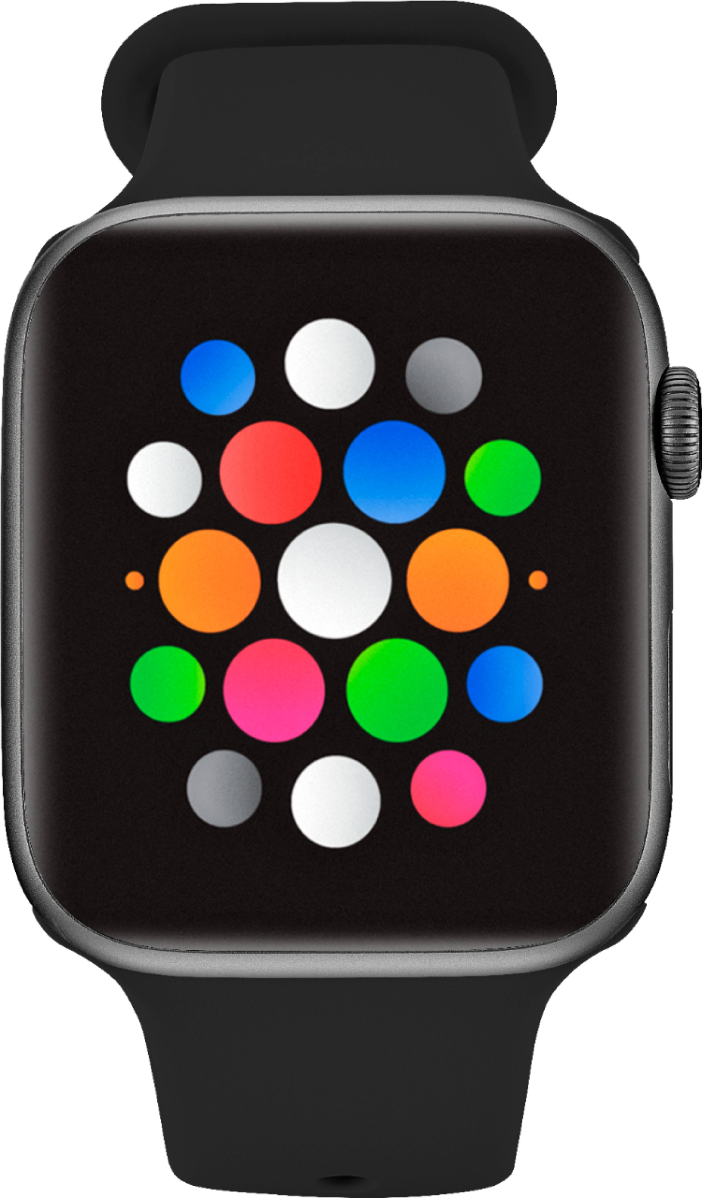 Alt View 13. Modal™ - Silicone Band for Apple Watch 42, 44, 45mm (Series 1-8) and Apple Watch Ultra 49mm - Black.