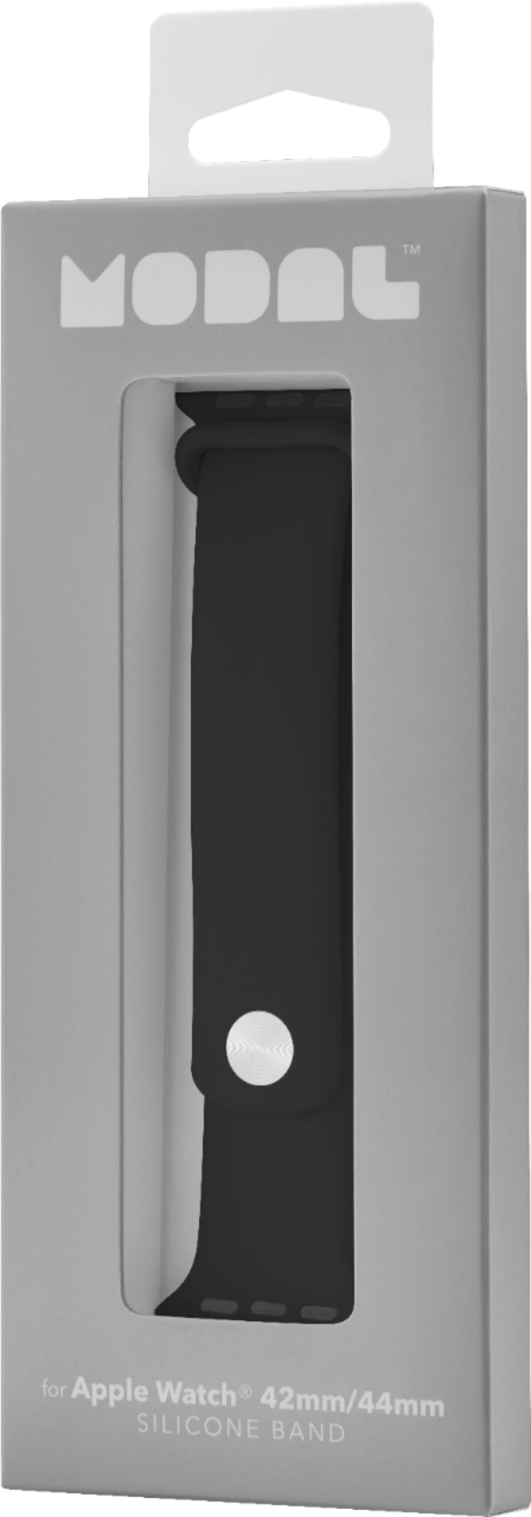 Alt View 14. Modal™ - Silicone Band for Apple Watch 42, 44, 45mm (Series 1-8) and Apple Watch Ultra 49mm - Black.